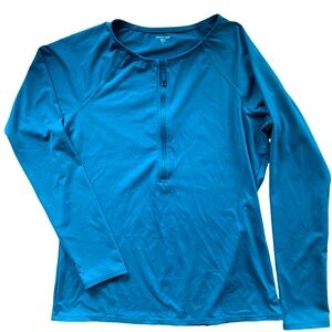 Garnet Hill Active Zip-Front Rashguard
Size M Dark Teal Ocean Green EUC